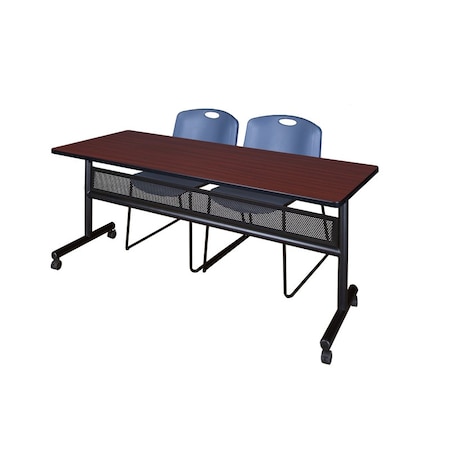 Kobe Rectangle FlipTop Table, 72" W, 29" H, Laminate Top, Mahogany MKFTM7224MH44BE